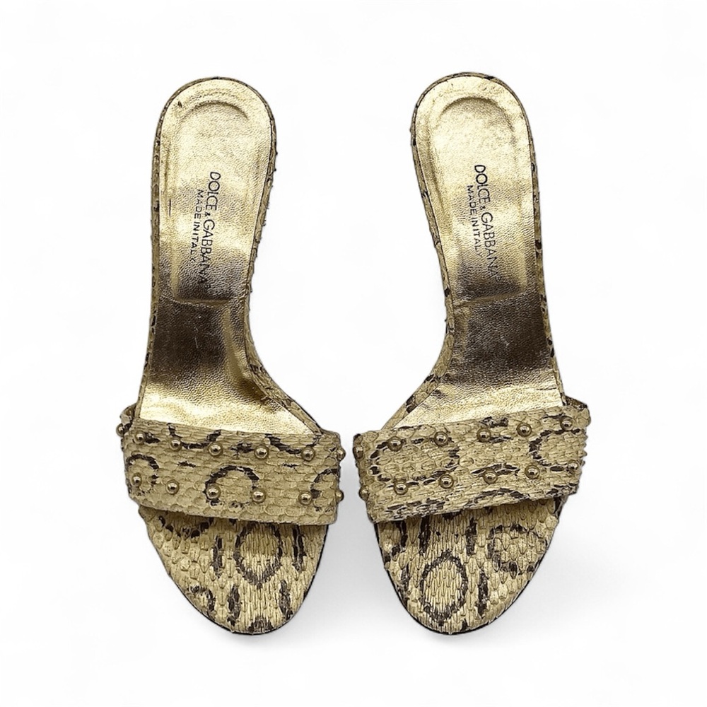 Dolce Gabbana Reptile Mules - Y2K Stiletto